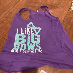 Purple “I like bows and I cannot lie” shirt